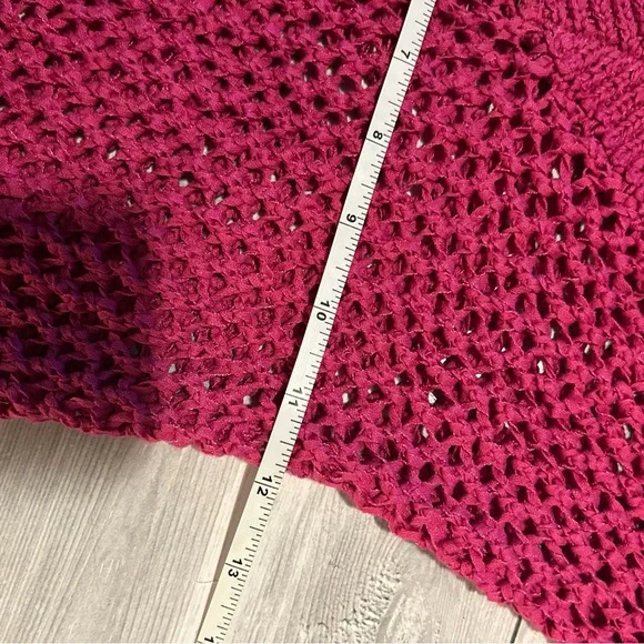 Monday Swim Tuscany Mini Dress Loose Knit Bodycon V Neck Fuchsia Hot Pink S - Picture 5 of 7